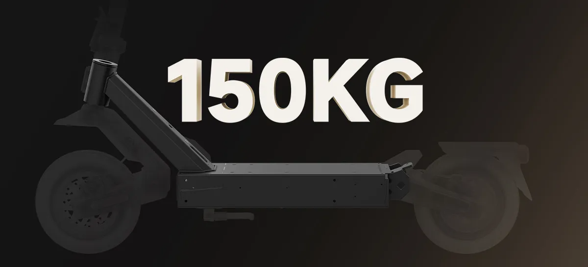 Solidna konstrukcja NAVEE ST5 Max ze stalową ramą automotive-grade QsTE i udźwigiem 150 kg